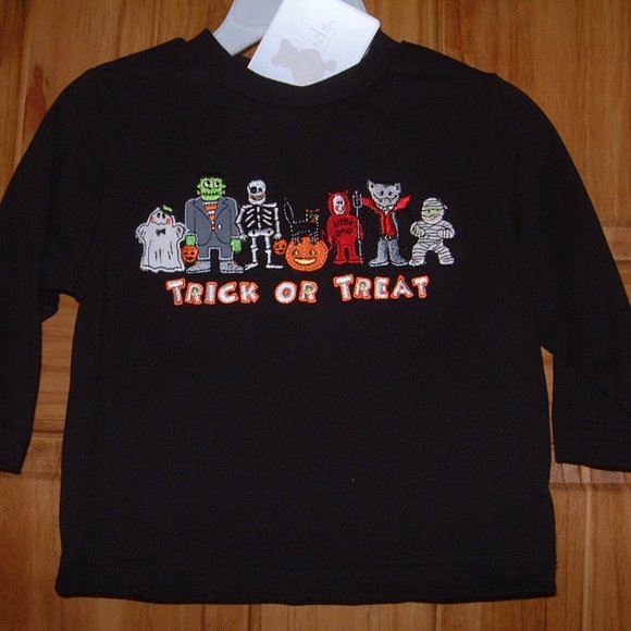 NWT Koala Kids Black Halloween Long Sleeve Shirt Size 3/6 M - Picture 1 of 1